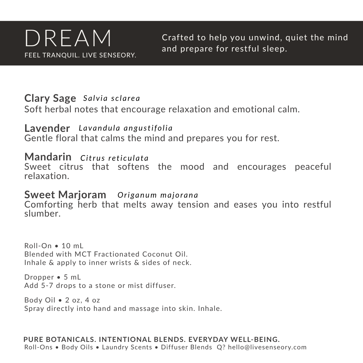 DROPPER.  DREAM Essential Oil
