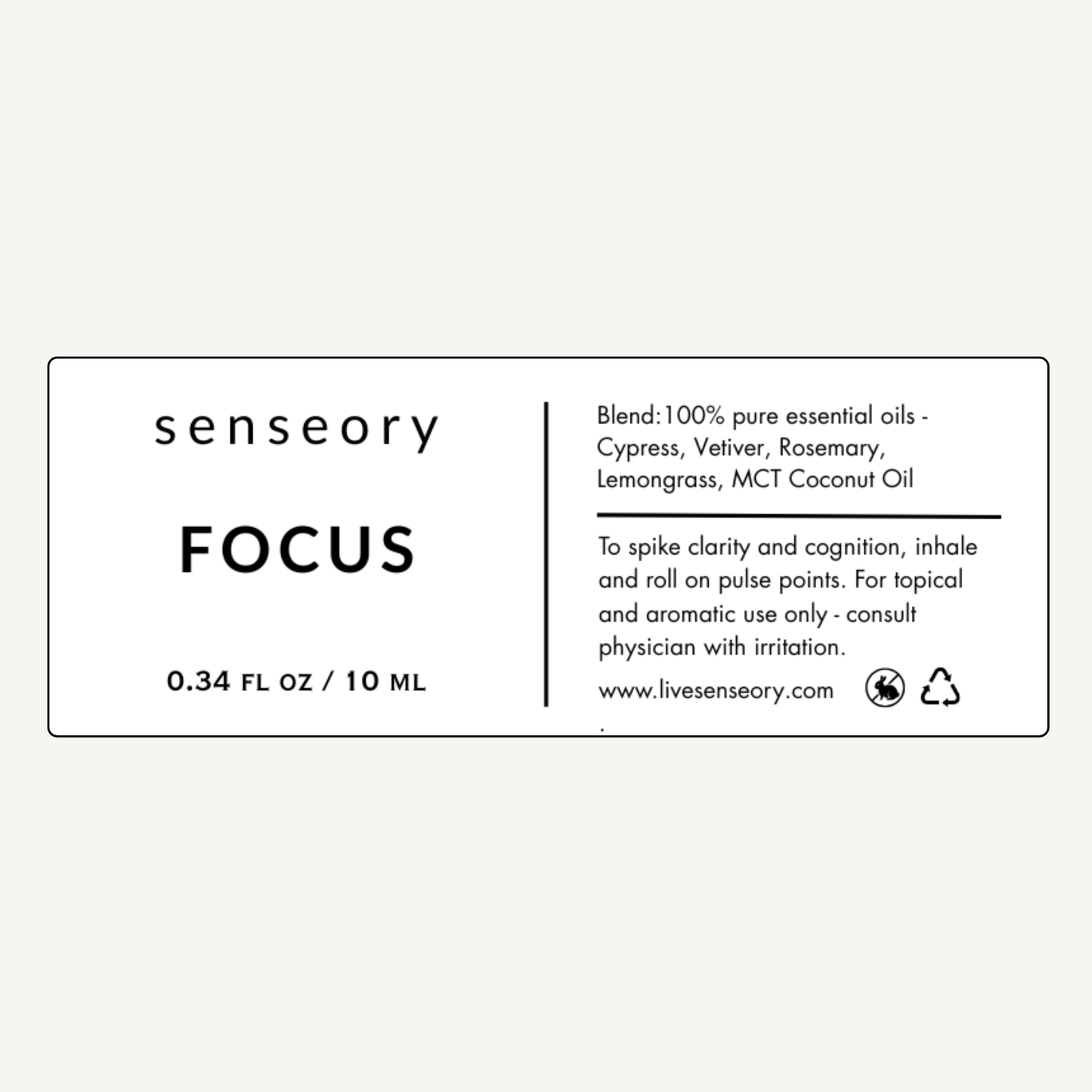 ROLL-ON.  FOCUS Essential Oil $25