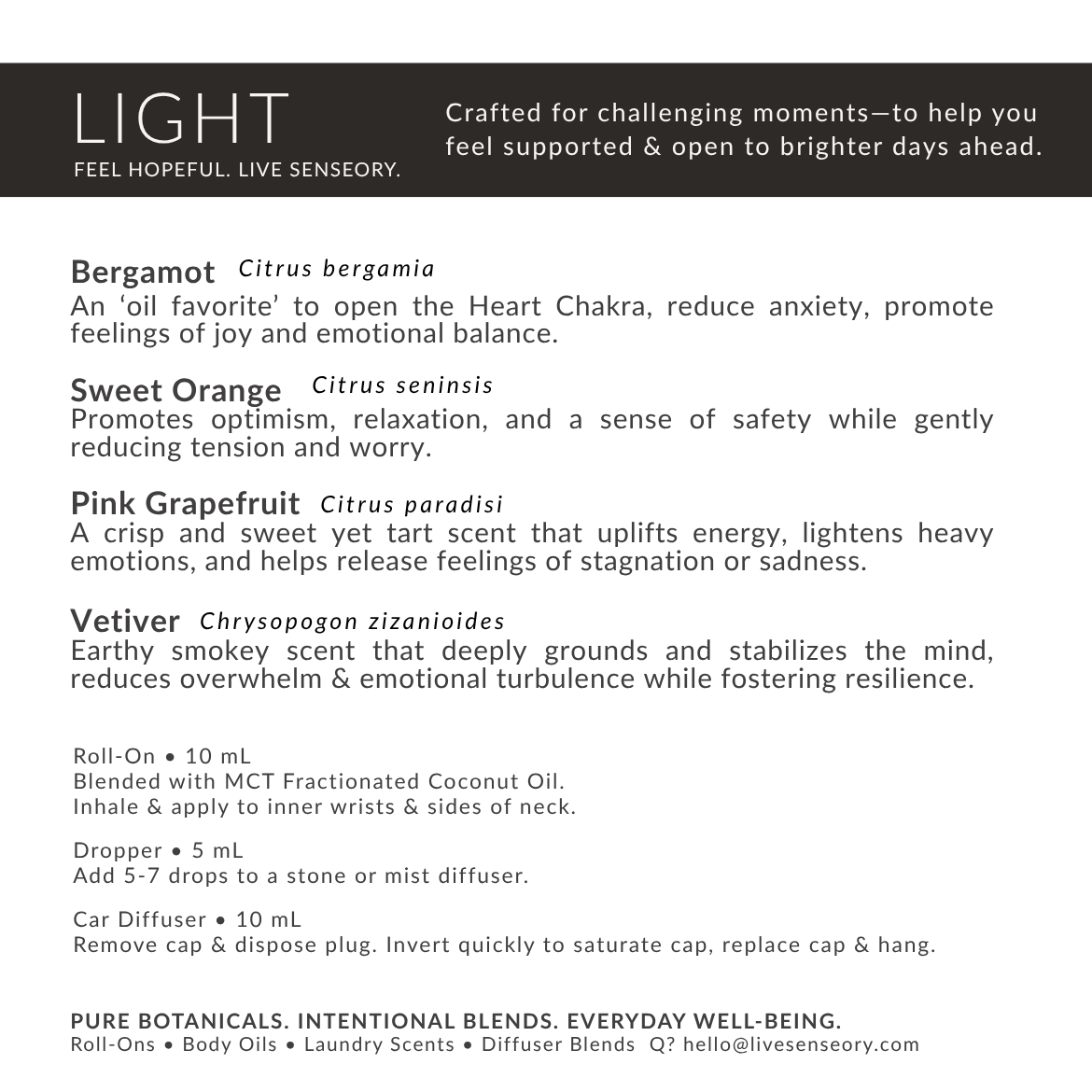 DROPPER.  LIGHT Essential Oil