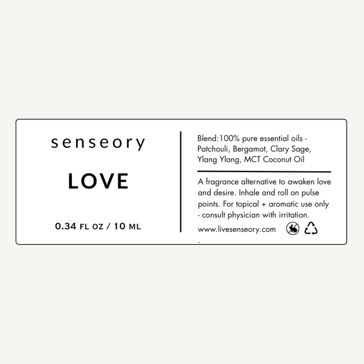 ROLL-ON.  LOVE Essential Oil $25